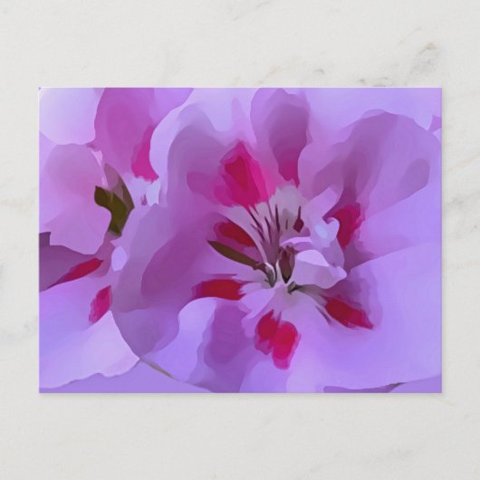 Paarse Roze Abstract Hibiscus Bloem Briefkaart (Voorkant)
