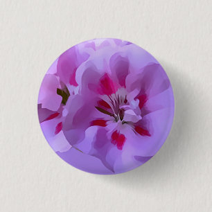 Paarse Roze Abstract Hibiscus Bloem Ronde Button 3,2 Cm