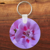 Paarse Roze Abstract Hibiscus Bloem Sleutelhanger (Voorkant)