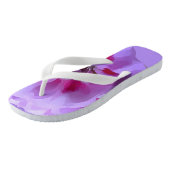 Paarse Roze Abstract Hibiscus Bloem Teenslippers (Schuin)