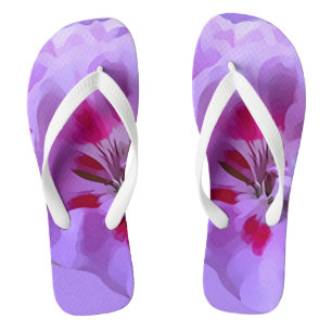 Paarse Roze Abstract Hibiscus Bloem Teenslippers