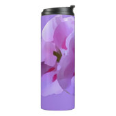 Paarse Roze Abstract Hibiscus Bloem Thermosbeker (Gedraaid links)