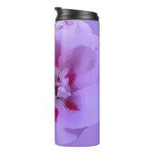 Paarse Roze Abstract Hibiscus Bloem Thermosbeker (Geroteerd rechts)