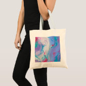 Paarse Roze Abstract Kleurrijk Marmerschilderij Tote Bag (Voorkant (product))