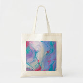 Paarse Roze Abstract Kleurrijk Marmerschilderij Tote Bag (Voorkant)