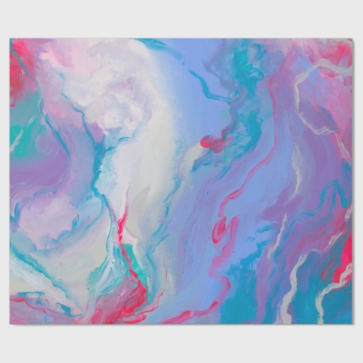 Paarse Roze Abstract Kleurrijk Schilderij Cadeaupapier (Vlak)