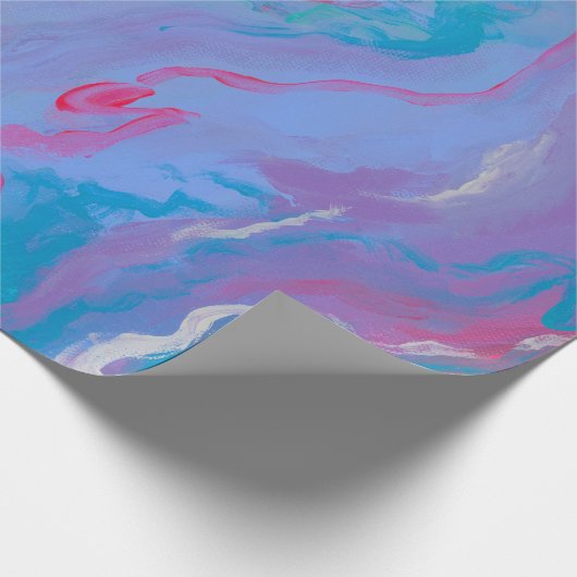 Paarse Roze Abstract Kleurrijk Schilderij Cadeaupapier (Hoek)