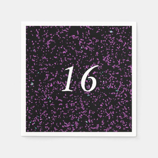 Paarse Roze Abstract Patterns Leuke 16e Verjaardag Servet (Voorkant)