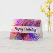 Paarse roze Abstracte gelukkige dag Kaart (Gele Bloem)