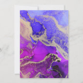 Paarse roze Abstracte goudbruine bruidswand Save The Date (Achterkant)