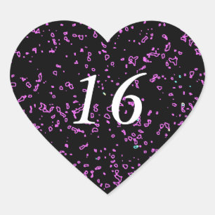 Paarse roze Abstracte Patronen Cute 16th Birthday Hart Sticker