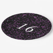 Paarse roze Abstracte Patronen Cute 16th Birthday Papieren Bordje (Gekanteld)