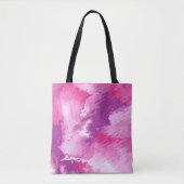 Paarse roze Abstracte Waterverf Ontwerp Tote Bag (Voorkant)