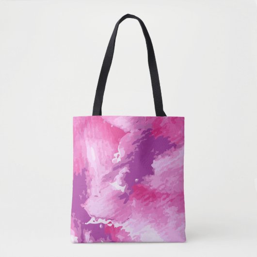 Paarse roze Abstracte Waterverf Ontwerp Tote Bag (Voorkant)