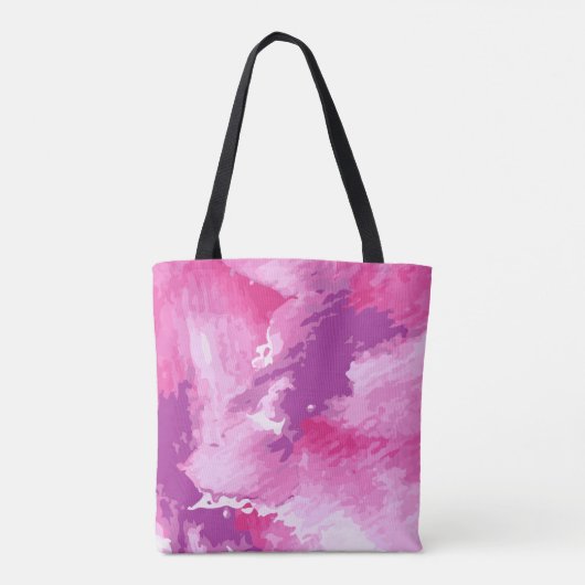 Paarse roze Abstracte Waterverf Ontwerp Tote Bag (Achterkant)