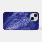 Paarse Roze Acryl Gietende Abstracte Vloeibare Kun iPhone 15 Case (Achterkant horizontaal)