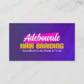 Paarse, Roze Afrikaans Haar Verbind met ons QR Cod Visitekaartje (Achterkant)