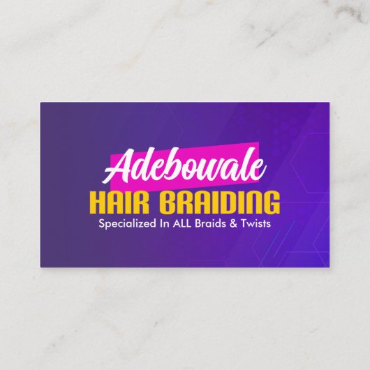 Paarse, Roze Afrikaans Haar Verbind met ons QR Cod Visitekaartje (Achterkant)