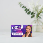 Paarse Roze Afrikaans Haar Vlechten Foto Haar Salo Visitekaartje (Staand voorkant)