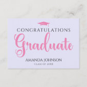 Paarse Roze Afstuderen Woorden van Wijsheid Afstud Informatiekaartje (Voorkant)