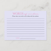 Paarse Roze Afstuderen Woorden van Wijsheid Afstud Informatiekaartje (Achterkant)