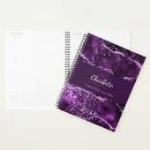 Paarse Roze Agaat Marmer Monogram 2026 Planner (Display)