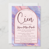 Paarse Roze Agaat Spaans 100ste verjaardag voor ha Kaart (Voorkant)