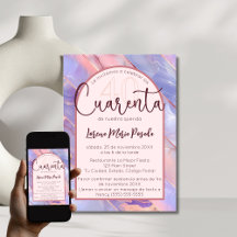 Paarse Roze Agaat Spaans 40ste verjaardag voor haa