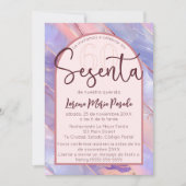 Paarse Roze Agaat Spaans 60ste verjaardag voor haa Kaart (Voorkant)