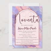 Paarse Roze Agaat Spaans 90ste verjaardag voor haa Kaart (Voorkant)