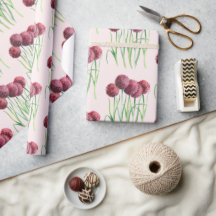 Paarse roze alliums Bloem Waterverf illustratie