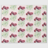 Paarse roze alliums Bloem Waterverf illustratie Cadeaupapier (Vlak)