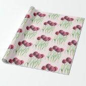 Paarse roze alliums Bloem Waterverf illustratie Cadeaupapier (Uitgerold)