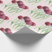 Paarse roze alliums Bloem Waterverf illustratie Cadeaupapier (Hoek)