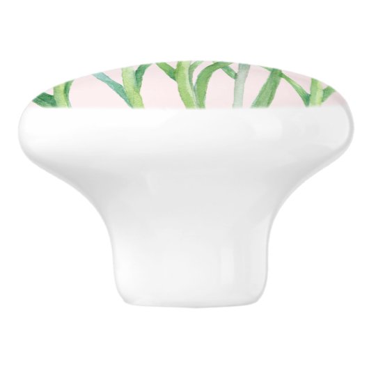 Paarse roze alliums Bloem Waterverf illustratie Keramische Knop (Zijkant)