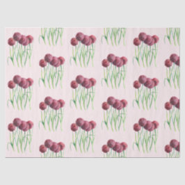 Paarse roze alliums Bloem Waterverf illustratie Tissuepapier