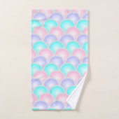 paarse roze aqua blue pastel mermaid scales bad handdoek (Handdoek)