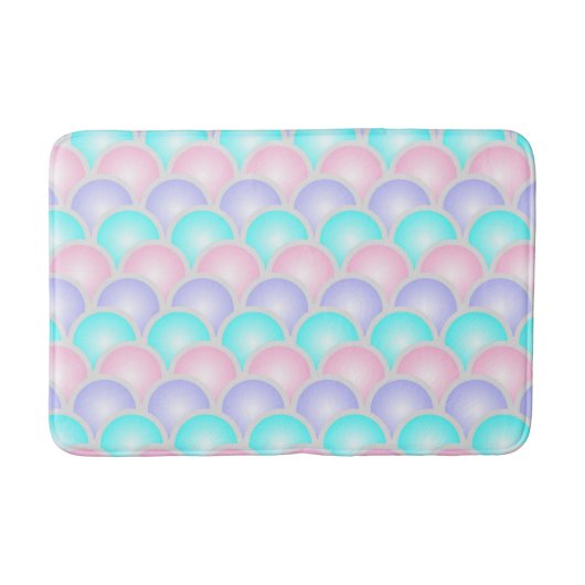  paarse roze aqua blue pastel mermaid scales badmat (Voorkant)