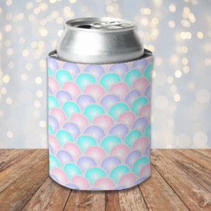  paarse roze aqua blue pastel mermaid scales blikjeskoeler