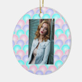 paarse roze aqua blue pastel mermaid scales keramisch ornament (Links)
