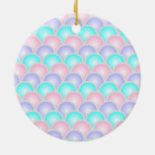  paarse roze aqua blue pastel mermaid scales keramisch ornament (Achterkant)