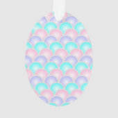 paarse roze aqua blue pastel mermaid scales ornament (achterkant)