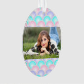 paarse roze aqua blue pastel mermaid scales ornament (voorkant)