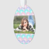  paarse roze aqua blue pastel mermaid scales ornament (voorkant)