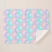  paarse roze aqua blue pastel mermaid scales sherpa deken (Voorkant (horizontaal))