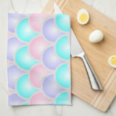  paarse roze aqua blue pastel mermaid scales theedoek (Quarter Fold)