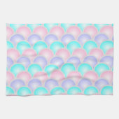 paarse roze aqua blue pastel mermaid scales theedoek (Horizontaal)