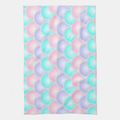  paarse roze aqua blue pastel mermaid scales theedoek (Verticaal)