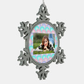  paarse roze aqua blue pastel mermaid scales tin sneeuwvlok ornament (Links)