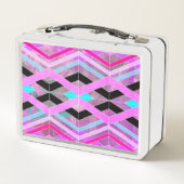 Paarse Roze & Aqua Geometrische Crossing Stripes (Achterkant)